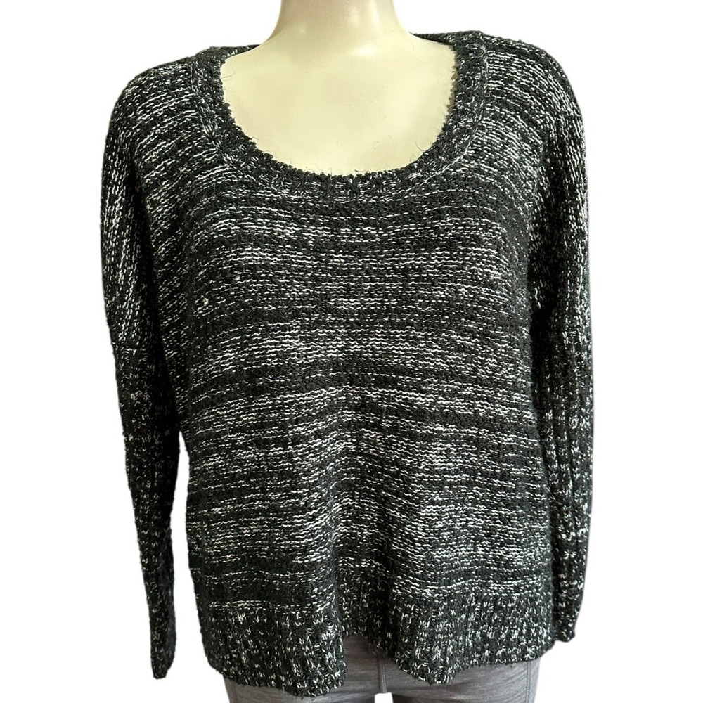 H&M Women's Sweater Gray V Neck Long Sleeves Casual Pullover Size XL‎